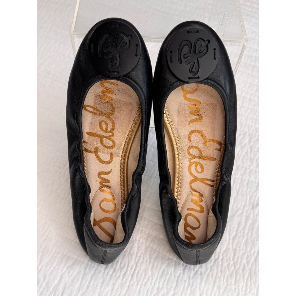Sam Edelman Black Ballet Flats Logo Detail 6.5